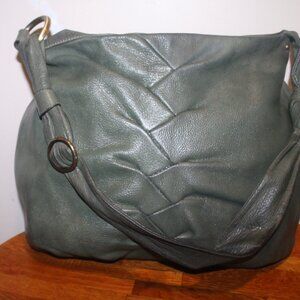 $399 Avorio Made In Italy Soft Leather "Ruched" Hobo Shoulder Bag Purse